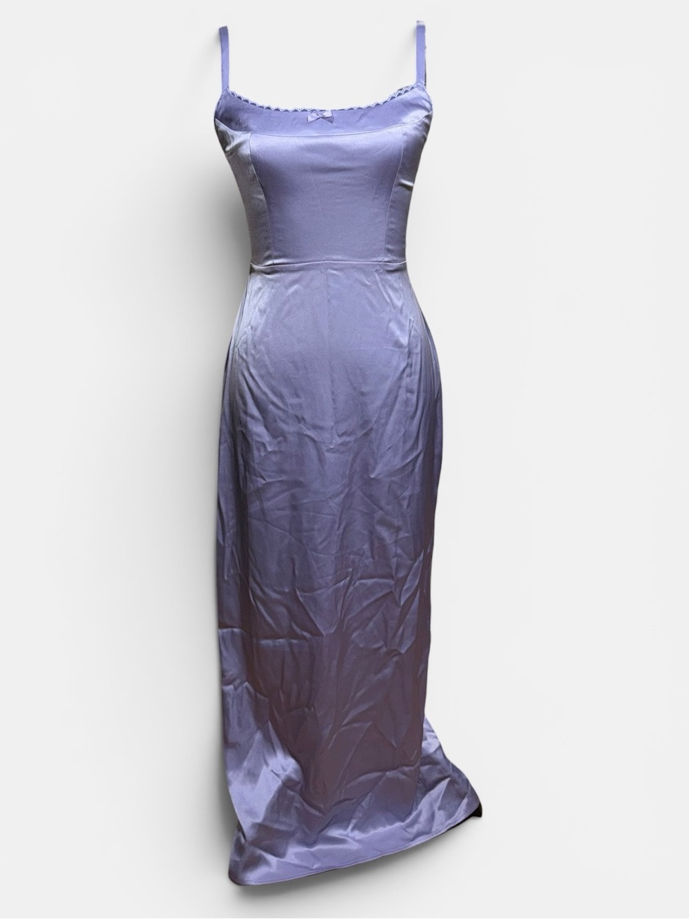 Reformation Lucy Satin Maxi Dress Aura Lavender Lilac Slip Dress Size 2 NWT